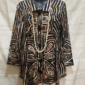 Elegant Black and Gold Women's Blouse